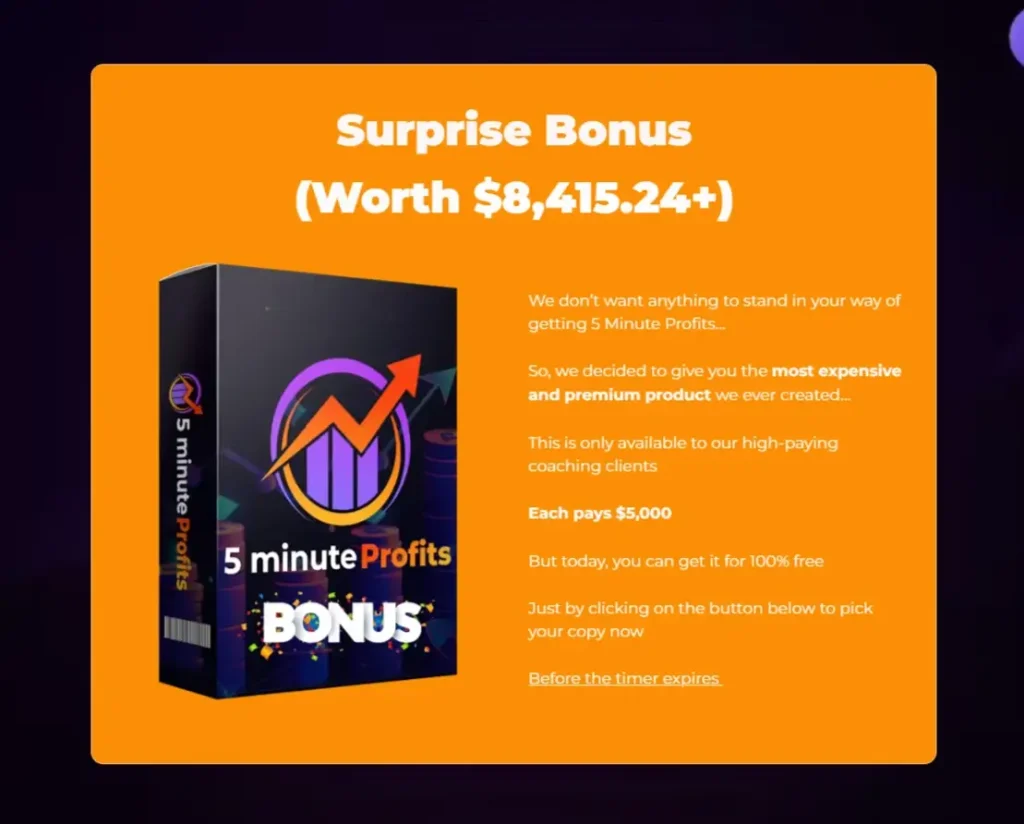 5 Minute Profits Review Free Bonus